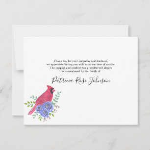 Kardinal Red Bird Funeral Tackkort Card Tack Kort