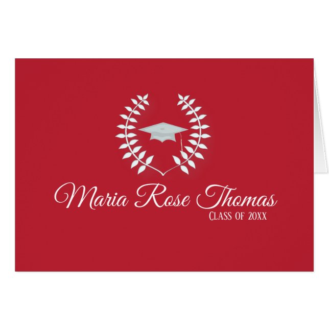 Kardinal Red Grad Tackkort (4,25 x 5,5 tum), OBS Kort (Framsidan Horizontal)