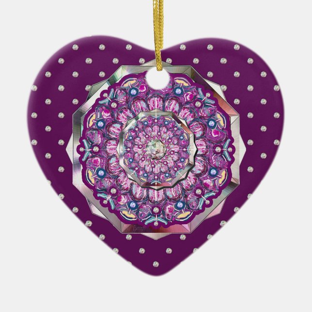 Kardinal Red Rosace Julgransprydnad Keramik (Framsidan)