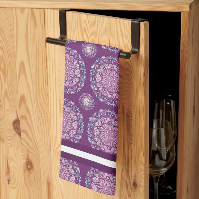 Kardinal Red Rosace Kökshandduk (Thirds Fold)