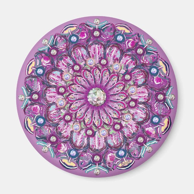 Kardinal Red Rosace Magnet (Framsidan)