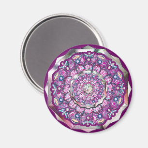 Kardinal Red Rosace Magnet