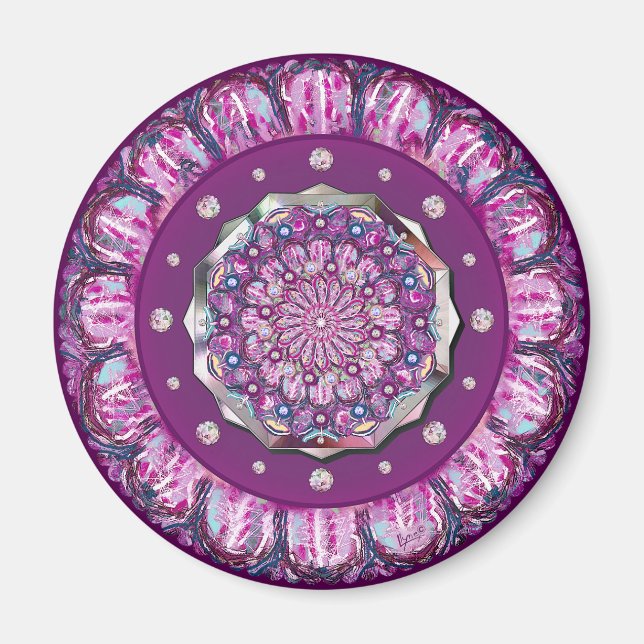 Kardinal Red Rosace Magnet (Framsidan)