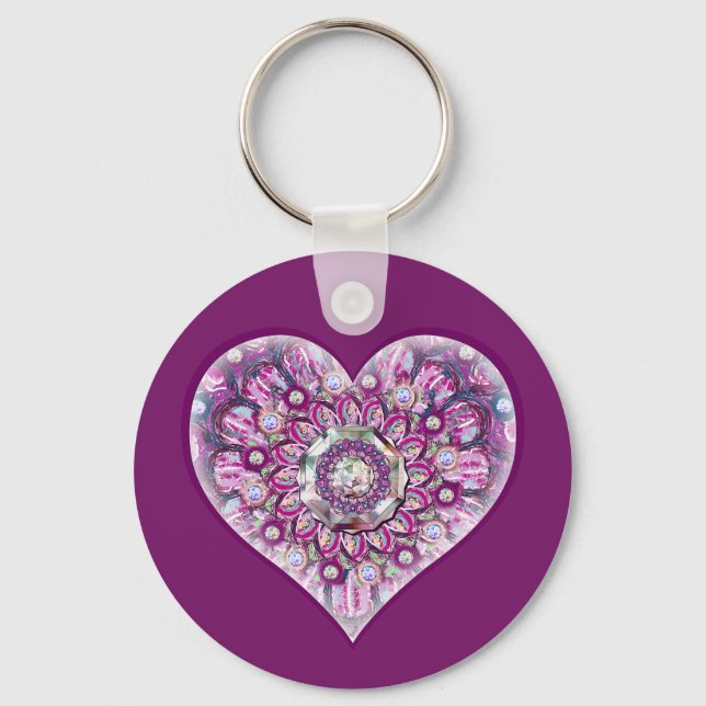 Kardinal Red Rosace Nyckelring (Framsida)