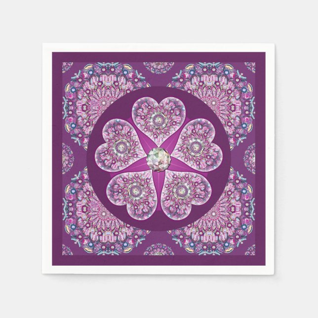 Kardinal Red Rosace Pappersservett (Framsidan)