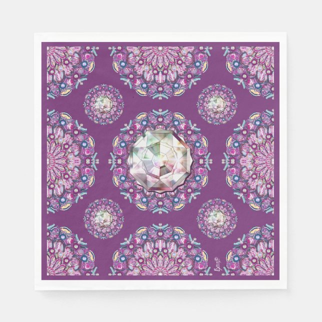 Kardinal Red Rosace Pappersservett (Framsidan)