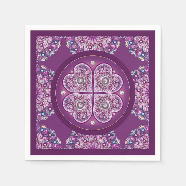 Kardinal Red Rosace Pappersservett (Framsidan)