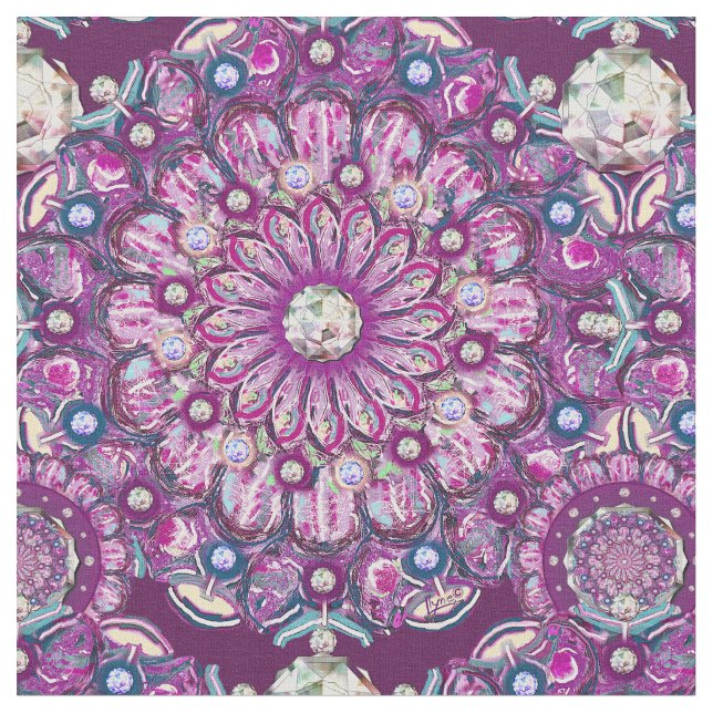 Kardinal Red Rosace Tyg (Närbild)