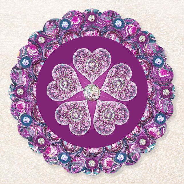 Kardinal Red Rosace Underlägg Papper (Framsida)