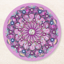 Kardinal Red Rosace Underlägg Papper Rund