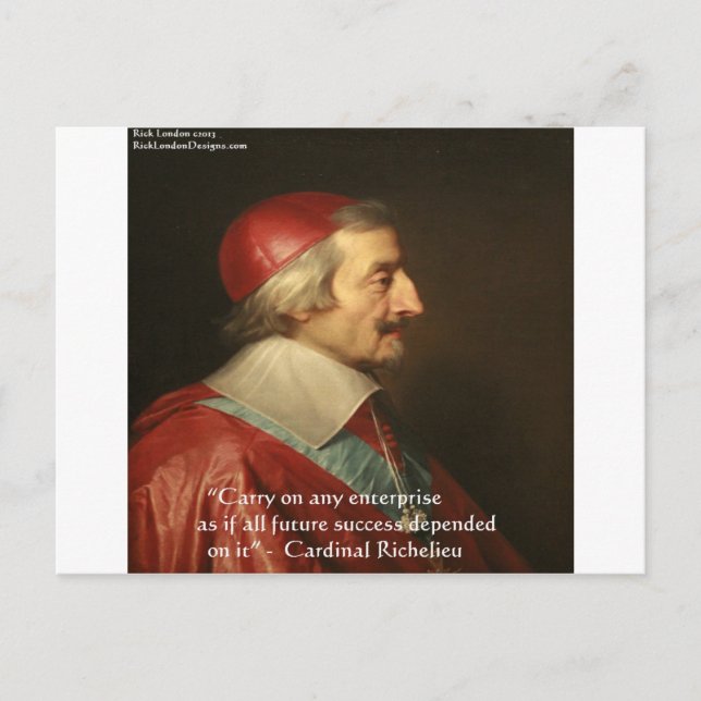 Kardinal Richelieu Framgång Visdoms Citat Vykort (Framsida)
