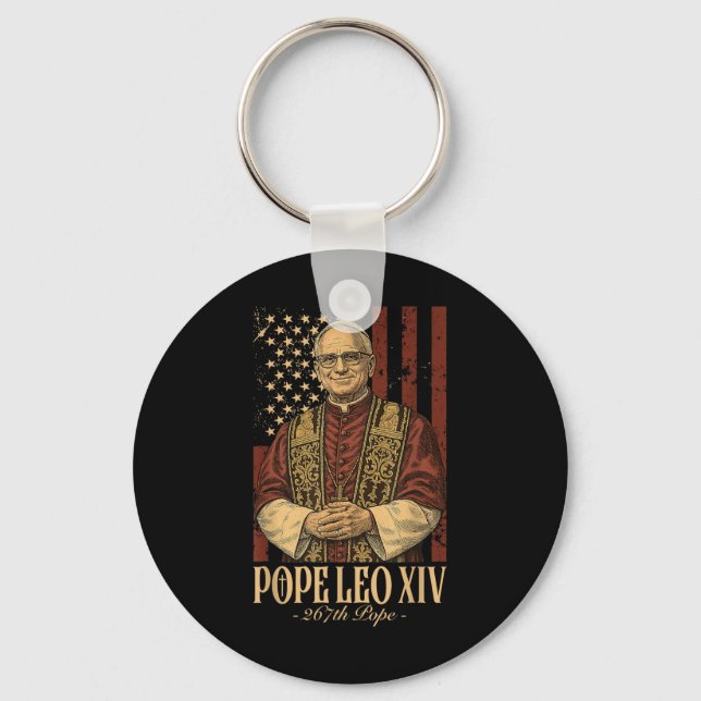 Kardinal Robert Prevost Shirt Pope Leo Xiv 8 Nyckelring (Framsida)