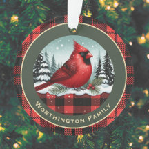 Kardinal Snö n Buffalo Pput Family Namn Monogram