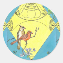 Kardinal Sticker lakan Runt Klistermärke