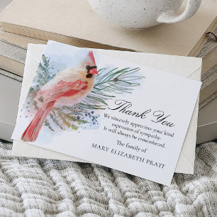 Kardinal Sympathy Funeral Tack Kort