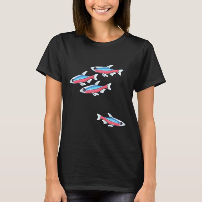 Kardinal Tetra Schooling Tetra Community Fish T Shirt (Framsida)