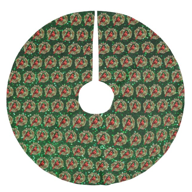 Kardinal Träd Skirt Julgransmatta Borstad Polyester (Framsidan)