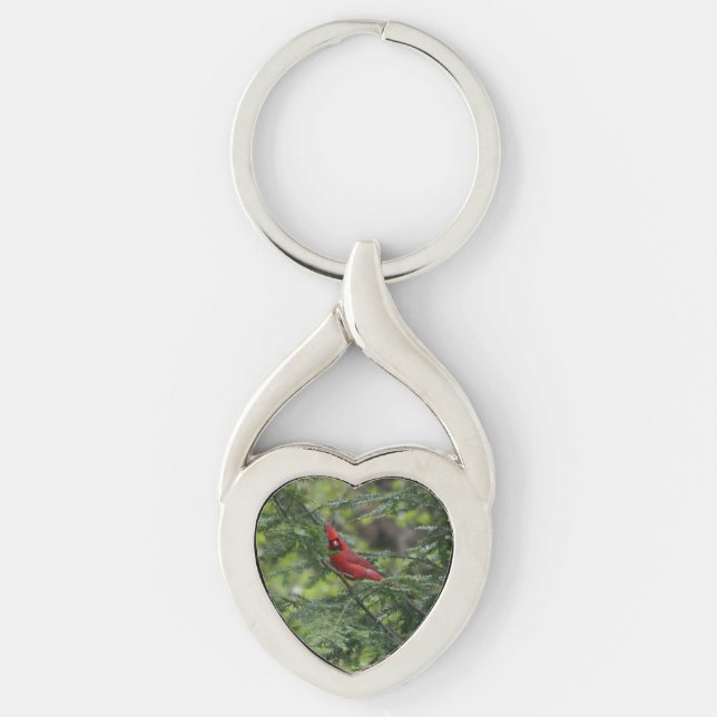 kardinal twisted heart silverfärgad nyckelring (Framsidan)