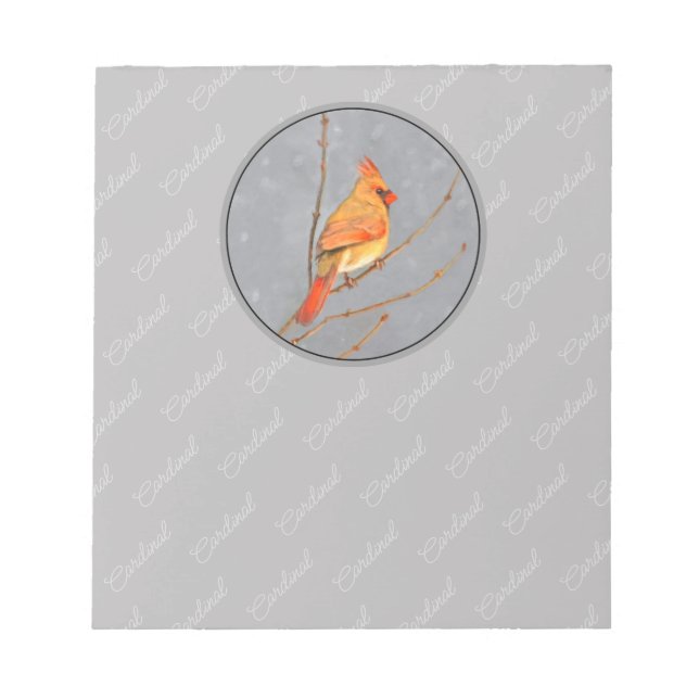 Kardinal vid Gren-målning - originalbild av fågel Anteckningsblock (Framsida)