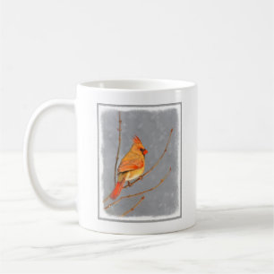 Kardinal vid Gren-målning - originalbild av fågel Kaffemugg