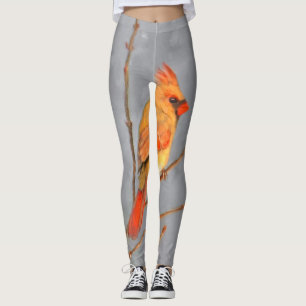 Kardinal vid Gren-målning - originalbild av fågel Leggings