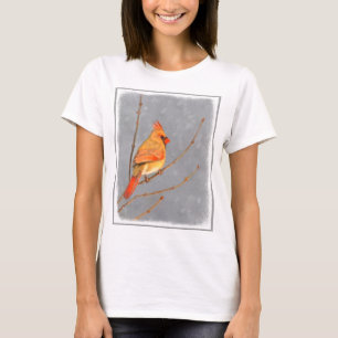 Kardinal vid Gren-målning - originalbild av fågel Tee Shirt