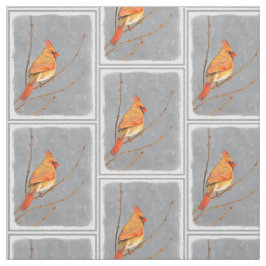 Kardinal vid Gren-målning - originalbild av fågel Tyg