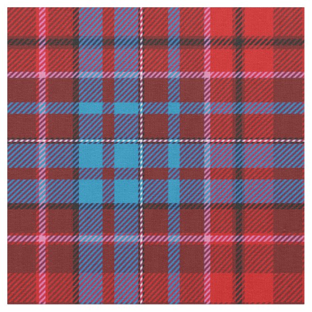 Kardinalblå röd rutig Tartan-design  Tyg (Närbild)