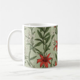 Kardinalblommor och löv mönster kaffemugg