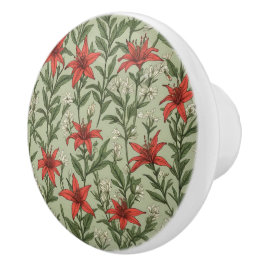 Kardinalblommor och löv mönster knopp