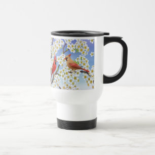 Kardinalen kopplar ihop i travel mug för resemugg