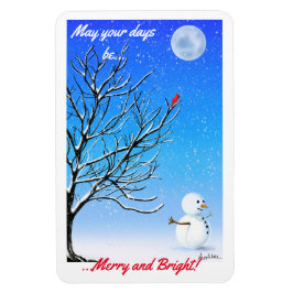 Kardinalen och Snögubbe Magnet