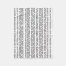 Kardinaler i Birch Träd i Light Grått