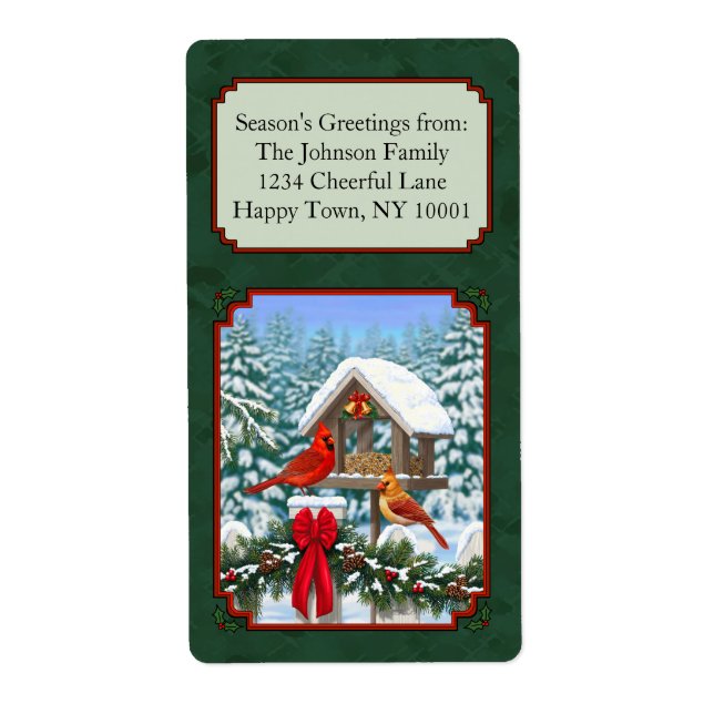 Kardinaler Jul Feast Grönt Fraktsedel (Framsidan)