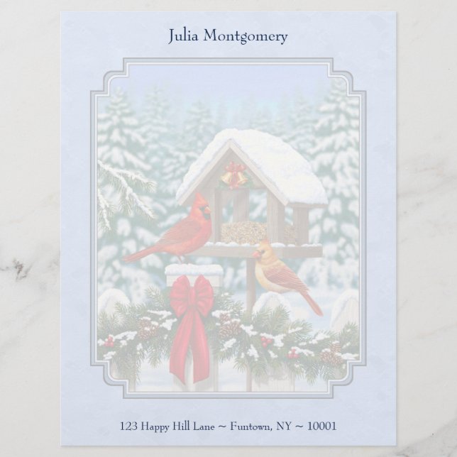 Kardinaler, julfest, blå brevhuvud (Framsida)