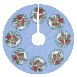 Kardinaler, julfest, blå julgransmatta fleece