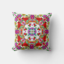 Kardinaler och blommor Mandala Söt Colorful