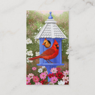 Kardinaler och Blue Birdhouse Visitkort