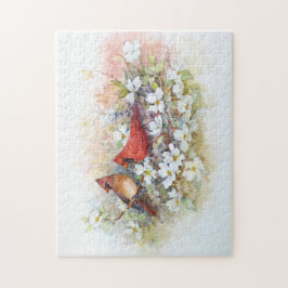 Kardinaler och Dogwood Puzzle Pussel