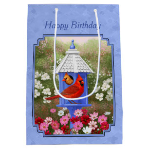 Kardinaler och Round Birdhouse Blue
