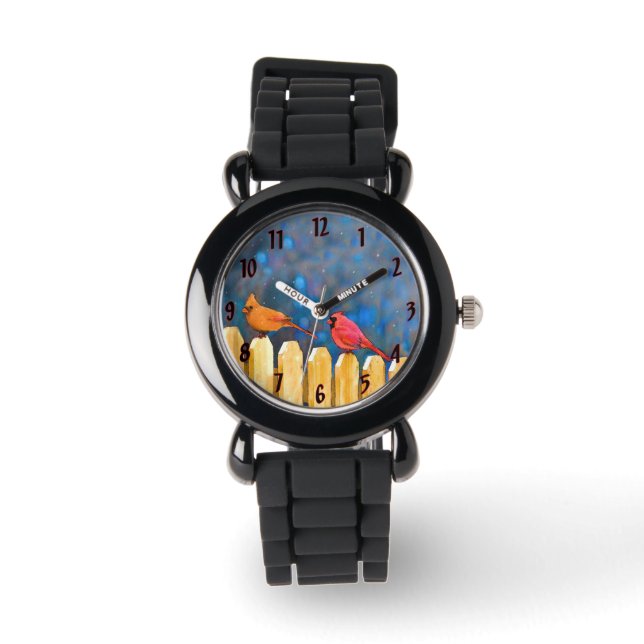 Kardinaler på fenomenets målning - Originalbild Armbandsur (Framsida)