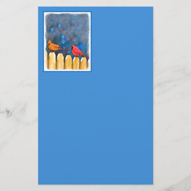 Kardinaler på fenomenets målning - Originalbild Brevpapper (Framsida)