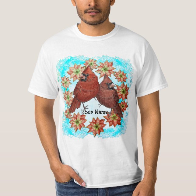 Kardinaler Poinsettia T Shirt (Framsida)