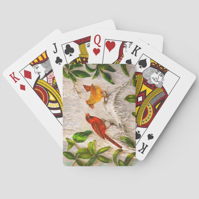 Kardinaler Singing of kärlek Casinokort (Baksidan)