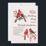 Kardinaler Snö Winter Birds 40:e födelsedagen Inbjudningar<br><div class="desc">Vackra röda kardinaler på en snövinter,  40-dagars festinbjudan. Kontakta mig om du behöver hjälp med dina anpassningar eller om du vill be om ytterligare matchning eller samordning av Zazzle-produkter för firande.</div>