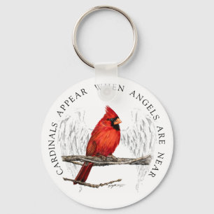 Kardinaler syns när änglar är Near Keychain Nyckelring