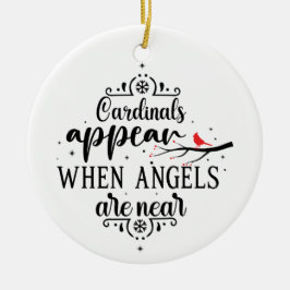 Kardinaler visas Änglar nära fotominnesmärket Julgransprydnad Keramik