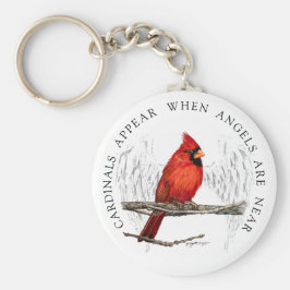 Kardinaler visas när Änglar är nära nyckelkedjan Nyckelring