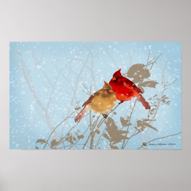 Kardinalerna i snö poster (Framsidan)