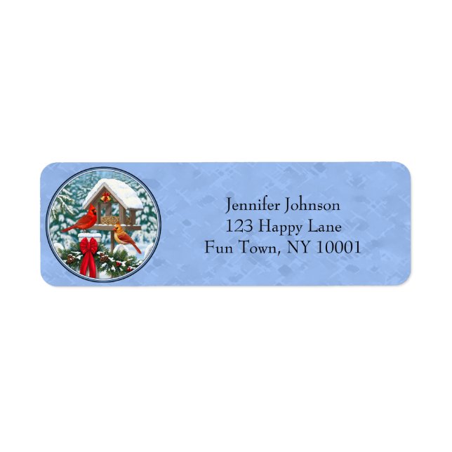 Kardinalernas julfest blå returadress etikett (Framsidan)